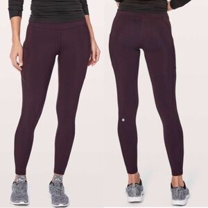 Lululemon Black Cherry Speed Up Tight Warp Tech Fleece Size 4